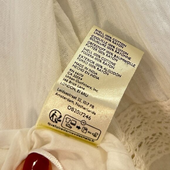 FREE PEOPLE Sachi Long Sleeve Ruffle Minidress in Ivory Size Large NWT - Picture 9 of 16